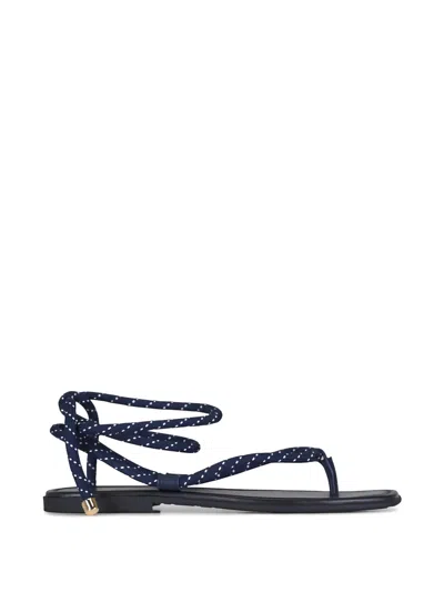 Veronica Beard Carmina Rope Detail Sandals In Black