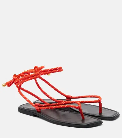 Veronica Beard Carmina Cord Sandals Flame Red