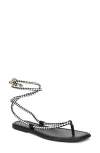 Veronica Beard Carmina Woven Cord Sandal In Black