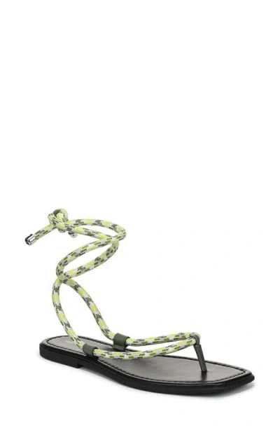 Veronica Beard Carmina Woven Cord Ankle Wrap Sandal In Multi
