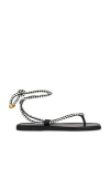 Veronica Beard Carmina Woven Cord Sandal In Black