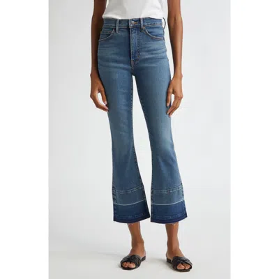 Veronica Beard Carolina Release Hem High Waist Ankle Flare Jeans In Bandit Beam
