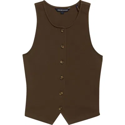 Veronica Beard Caroline Knit Vest In Brown