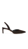 Veronica Beard Caroline Sling In Espresso Brown Suede