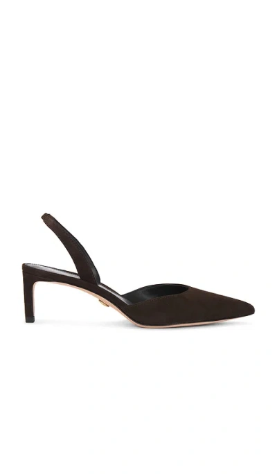 Veronica Beard Caroline Sling In Espresso Brown Suede