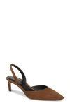 Veronica Beard Caroline Slingback Pointed Toe Kitten Heel Pump
