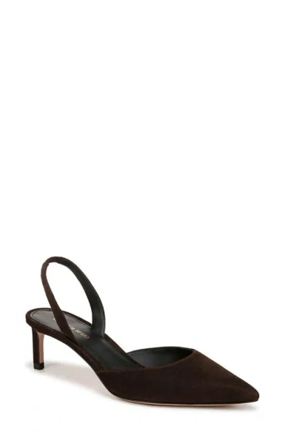 Veronica Beard Caroline Slingback Pointed Toe Kitten Heel Pump In Espresso