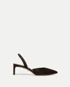 Veronica Beard Caroline Slingback Pointed Toe Kitten Heel Pump In Espresso