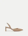 Veronica Beard Caroline Slingback Pointed Toe Kitten Heel Pump In Neutral