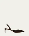 Veronica Beard Caroline Sling In Espresso Brown Suede