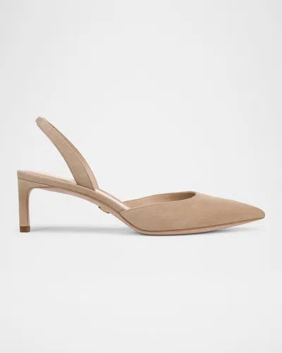 Veronica Beard Caroline Suede Slingback Pumps In Neutral