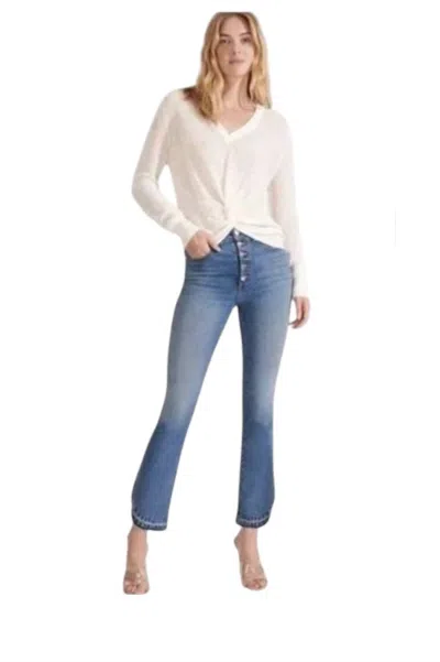 Veronica Beard Carolyn High Rise Baby Boot Jeans With Dolphin Hem In Beacon In Blue