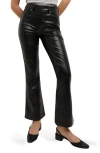 Veronica Beard Carson Ankle Flare Faux Leather Pants In Black