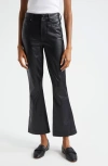 Veronica Beard Carson Ankle Flare Faux Leather Pants In Black