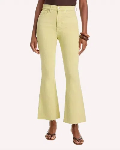 Veronica Beard Carson High Rise Ankle Flare Jeans In Pistachio In Yellow