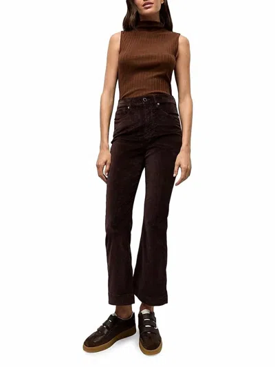 Veronica Beard Carson Ankle Flare Leg Pants In Velvet Dark Chocolate In Brown