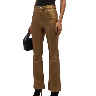 Veronica Beard Carson Ankle Flare Pant In Antique Brass In Gold