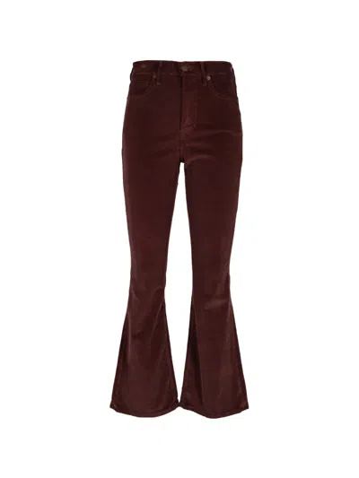 Veronica Beard Carson Corduroy Flared Jeans In Burgundy
