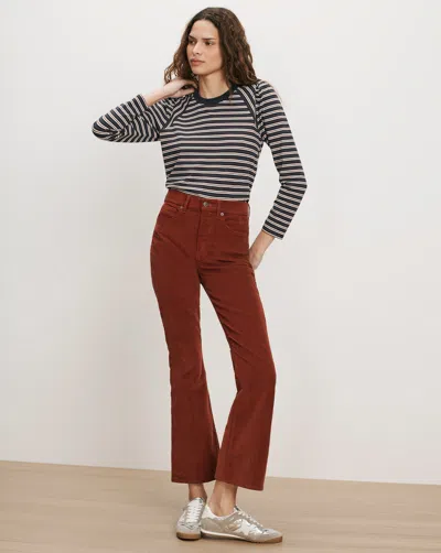 Veronica Beard Carson Corduroy Kick-flare Pant In Rust