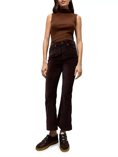 Veronica Beard Carson Flare Velvet Pant In Dark Chocolate