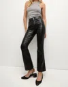Veronica Beard Carson Vegan Leather Kick-flare Pants In Black In Black