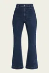 Veronica Beard Carson High-rise Ankle Flare Rhinestone Jeans