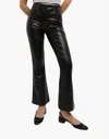 Veronica Beard Carson Vegan Leather Kick-flare Pants In Black In Black