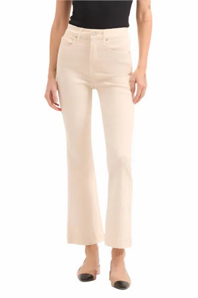 Veronica Beard Carson High Rise Ankle Flare Jeans In Ecru In Neutral