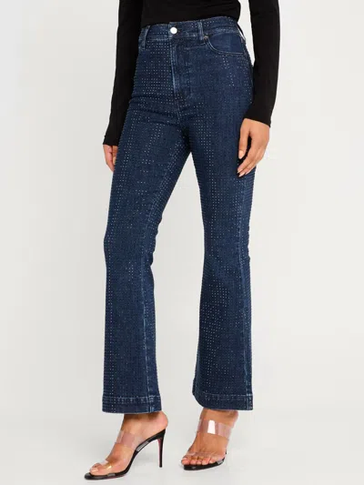 Veronica Beard Carson High Rise Ankle Flare Jeans In Indigo Rinse In Multi