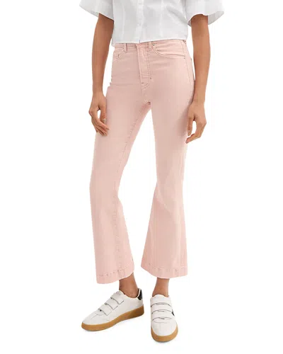 VERONICA BEARD CARSON HIGH RISE ANKLE FLARE JEANS IN PALE STONE