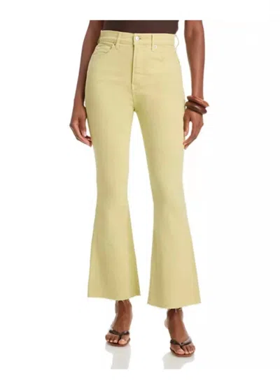 Veronica Beard Carson High Rise Ankle Flare Jeans In Pistachio In White