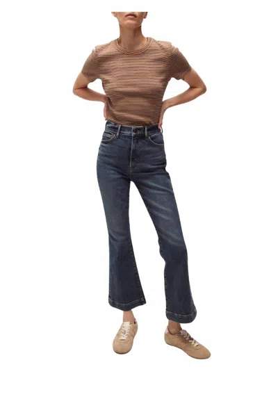 Veronica Beard Carson High Rise Ankle Flare Jeans In Roadside Blue