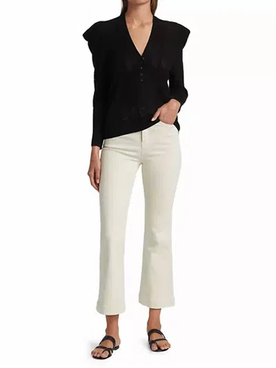 Veronica Beard Carson High-rise Ankle Flare Jeans In Ecru