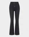 Veronica Beard Carson High-rise Ankle Flare Jeans In Washed Onyx