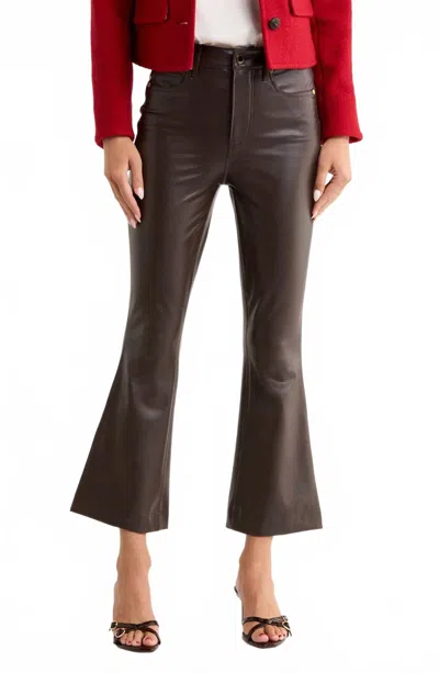 VERONICA BEARD CARSON HIGH RISE ANKLE FLARE PANTS IN DARK CHOCOLATE