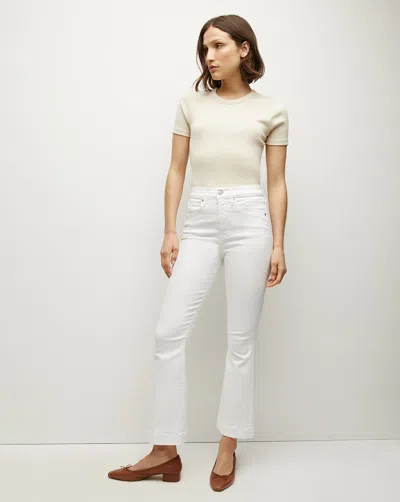 Veronica Beard Carson High Waist Flare Ankle Jeans In White