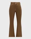 Veronica Beard Carson Metallic Ankle Flare Jeans In Antique Brass