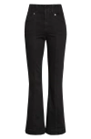 Veronica Beard Carson Seamed High Waist Ankle Flare Jeans In Black