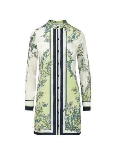 Veronica Beard Carstowe Floral Print Mini Dress In Green