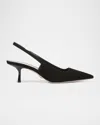 Veronica Beard Cashel Suede Slingback Pumps In Black