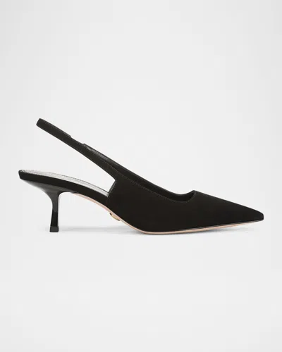 Veronica Beard Cashel Suede Slingback Pumps In Black