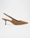 Veronica Beard Cashel Suede Slingback Pumps In Brown