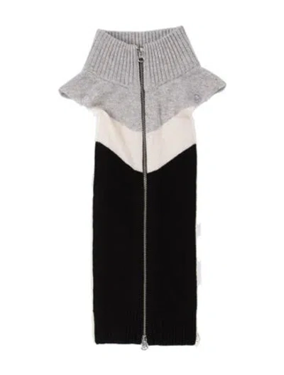 Pre-owned Veronica Beard Cashmere Colorblock Pattern Dickey In Grey