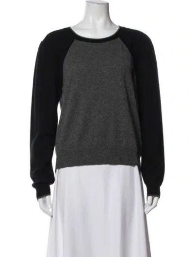 Pre-owned Veronica Beard Cashmere Colorblock Pattern Sweater In Black