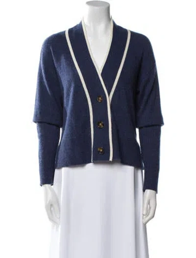 Pre-owned Veronica Beard Cashmere Colorblock Pattern Sweater In Blue