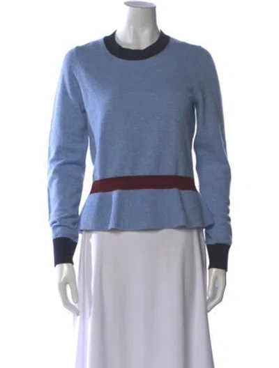 Pre-owned Veronica Beard Cashmere Colorblock Pattern Sweater In Blue