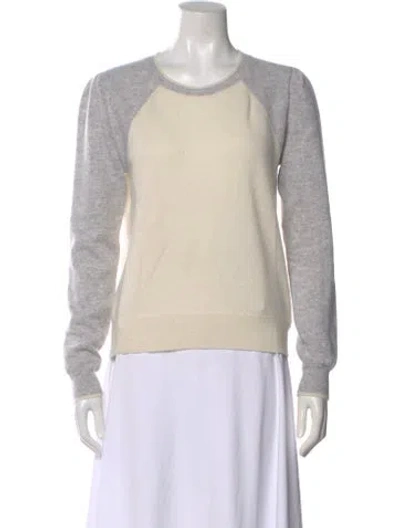 Pre-owned Veronica Beard Cashmere Colorblock Pattern Sweater In Gray