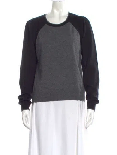 Pre-owned Veronica Beard Cashmere Colorblock Pattern Sweater In Gray