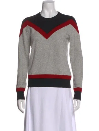 Pre-owned Veronica Beard Cashmere Colorblock Pattern Sweater In Gray