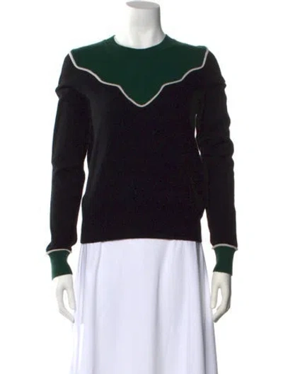 Pre-owned Veronica Beard Cashmere Colorblock Pattern Sweater In Green
